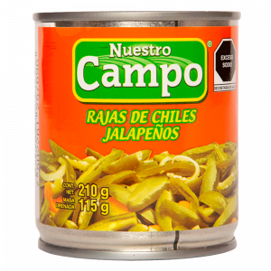 Chiles en Rajas Verdes Nuestro Campo 210 gr