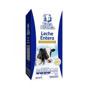 Leche UHT Entera Vaca Blanca 1L